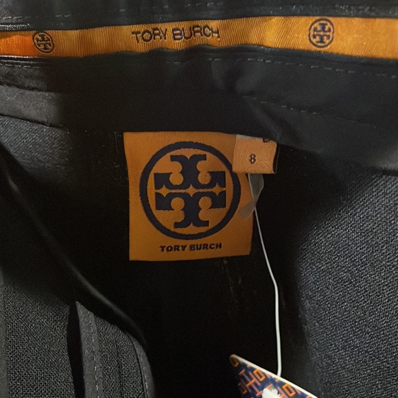 NWT, Tory, Burch size 8 navy blue wool blend Gerald Pants - Picture 7 of 9